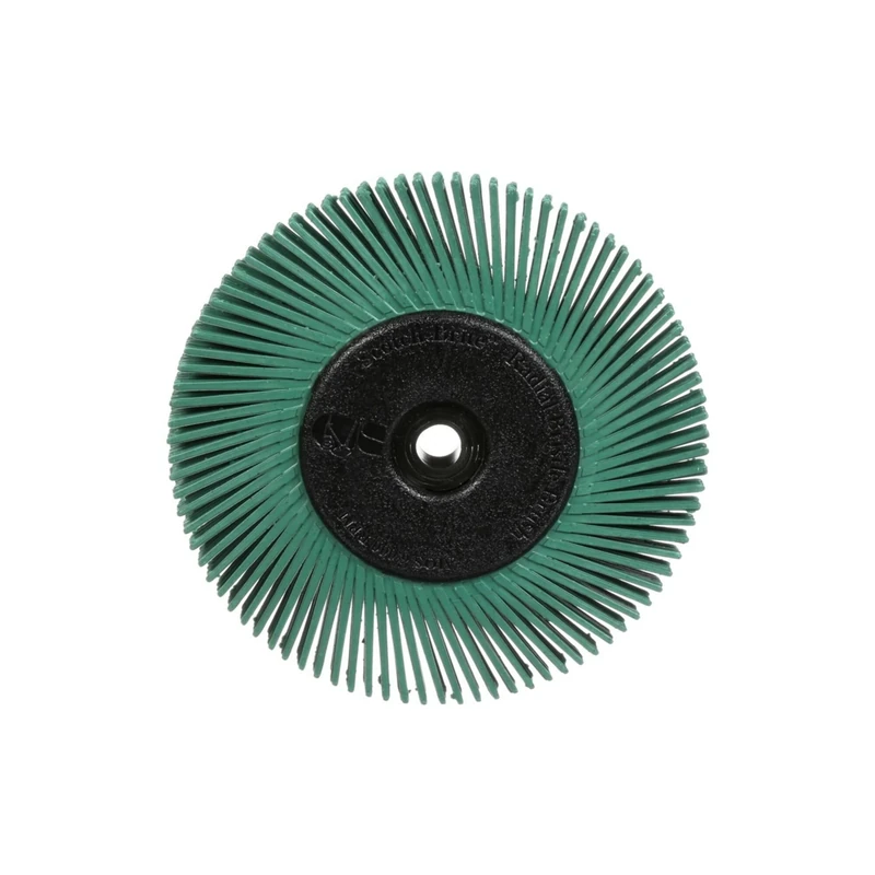 Scotch-Brite Radial Bristle Brush BB-ZB, 152 mm x 12.7 mm x 25.4 mm, P50, Green, Type A, With adapter