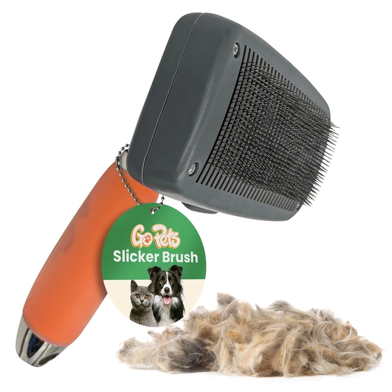 GoPets Self-Cleaning Professional Slicker Brush Grooming Comb for Dogs and Cats