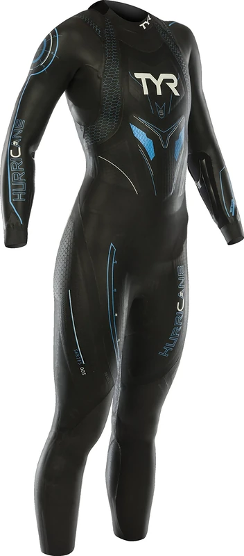 TYR Women's C5 Hurricane Triathlon Wetsuit, women's, Hurricane C5, black/blue