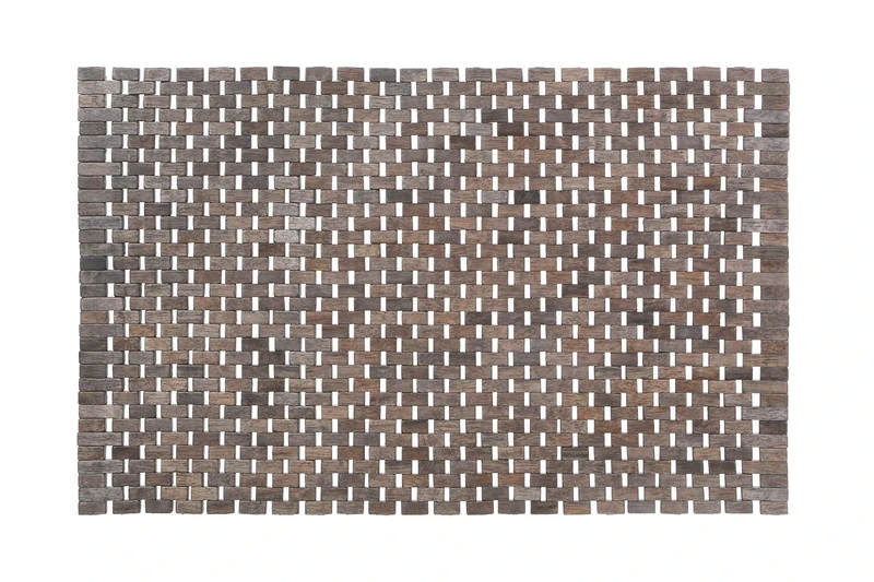 Premier Housewares Indoor Rubberwood Door Mat - Grey