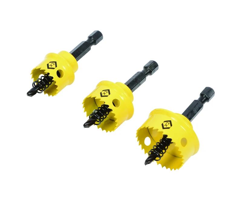 C.K T3213 Sheet Steel Hole Saw Set - Yellow (3-Piece) -