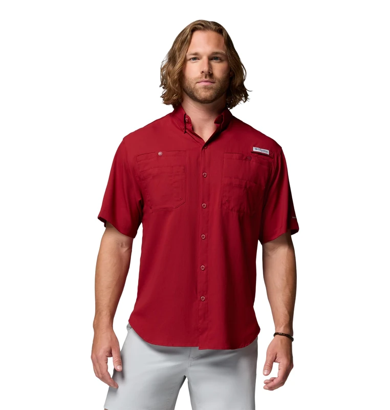 Columbia Men's Tamiami 2 Short Sleeve Shirt, Short Sleeve Shirt, Beet, Medium