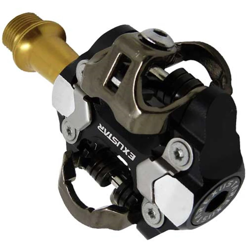 EXUSTAR MTB E-PM222 Pedal 82x61mm in Aluminium Black/Gold -