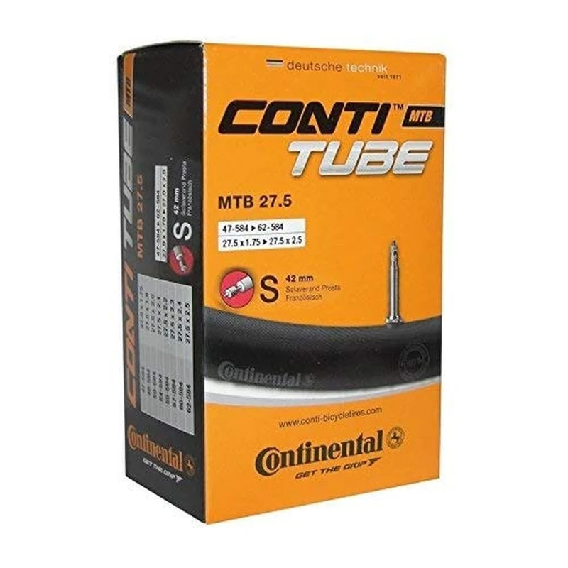 Continental Unisex_Adult MTB Bicycle Tube, Black, 29 x 1.75/2.50" 47/62-622 SV 42 mm