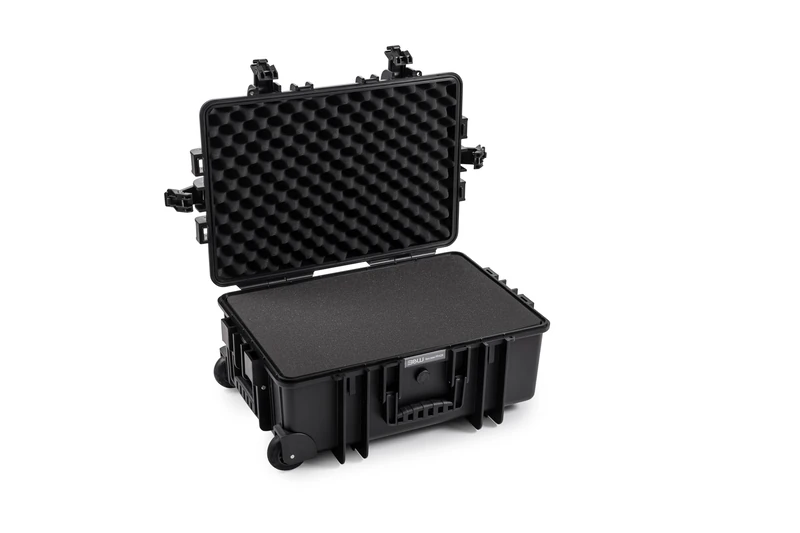 B&W Outdoor Transport Case - Type 6700 with Cubed Foam - Trolley Case - Black - Waterproof according to IP67 Certification, Dustproof, Indestructible