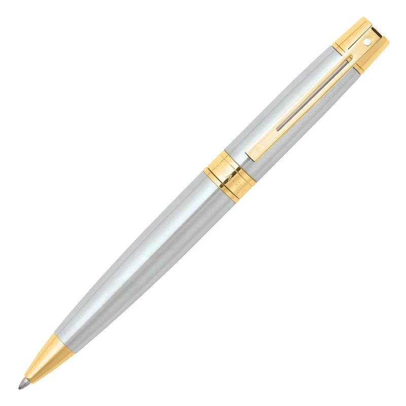 Sheaffer 300 Series Brushed Chrome/Gold Tone Trim Ballpoint Pen