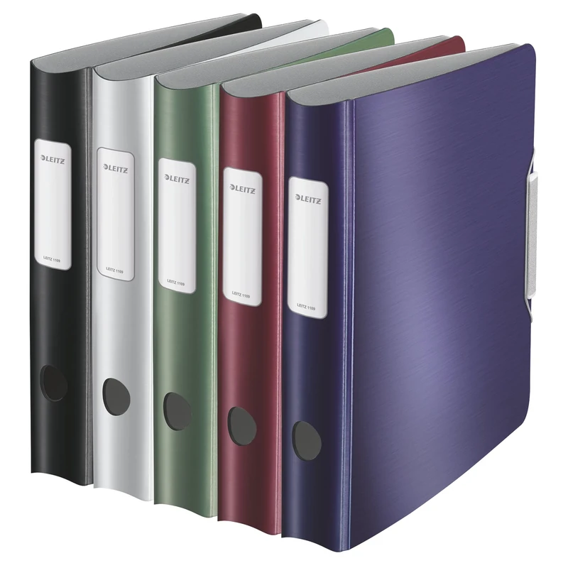 Leitz Lever Arch File, Assorted, A4, Curved spine 6.5 cm width, Elastic fastening, Light polyfoam, Style Range, 11090099 (Pack of 5)