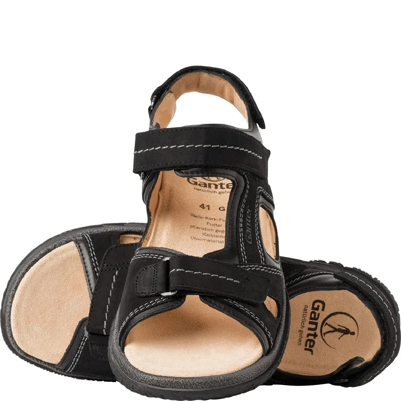 Ganter Open Toe Sandals, Giovanni, Weite G Men’s, Black, 9 UK
