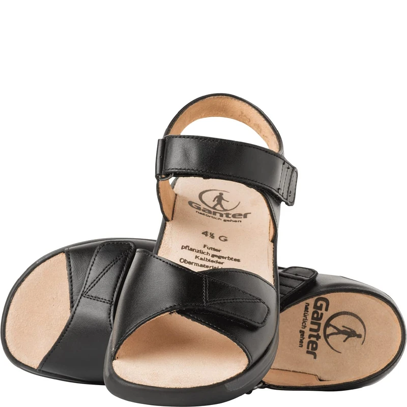 Ganter Monica, Weite G, Women's Sandals, Black (schwarz 0100), 5.5 UK
