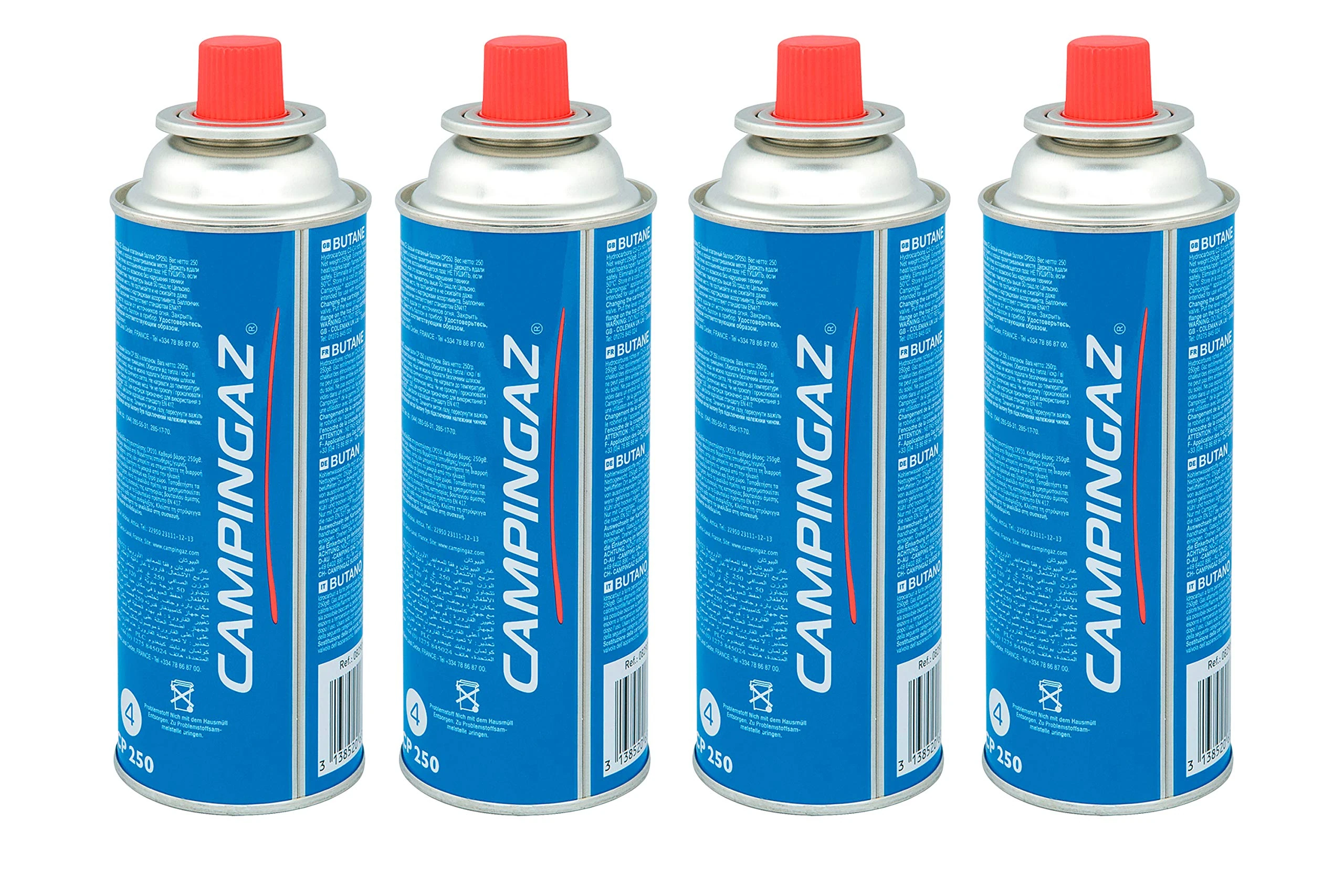Campingaz CP250 4 PACK Gas Cartridge - Blue, X 220 G, Blue, 4 Pack EU