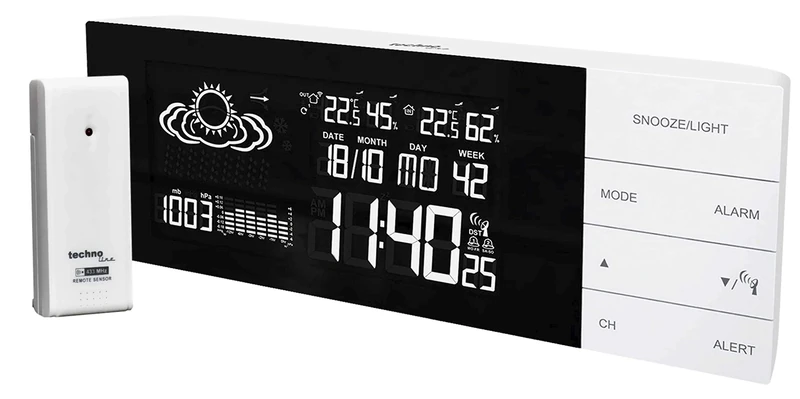 techno line Radio Controlled Clock, White