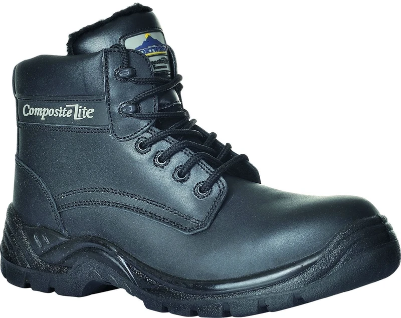 Portwest FC12BKR40 Compositelite Fur Lined Thor Boot, S3 CI, Regular, Size: 40, Black