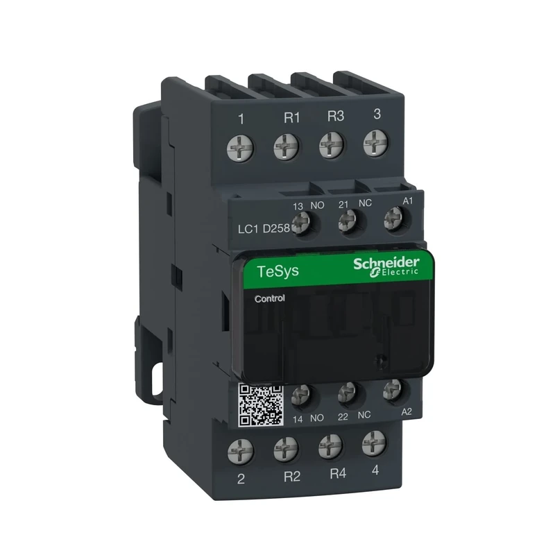 Schneider Electric TeSys Deca contactor,4P(2NO+2NC),AC-1,=440V 40A,220V AC coil,LC1D258M7