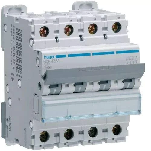 Hager MCB NCN410A 10 Amp C 4 Pole
