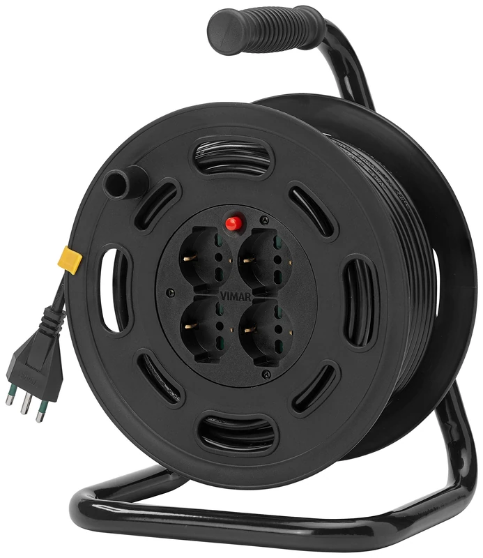 Vimar VIM-0P32731 Cable Winder 16 A with 4 Universal Outputs (Black)