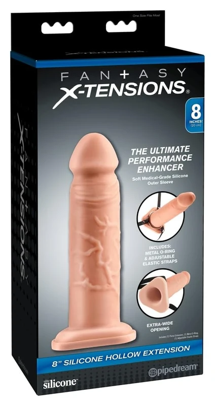 Pipedream Fantasy X-Tensions 8" Silicone Hollow Extension Light 4-127 cm
