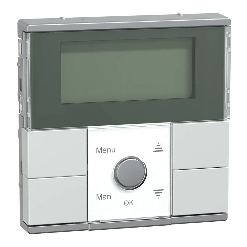 Schneider Electric Merten MEG5754-0460 Timer Module Standard, Digital Flush-Mounted Weekly Timer for Indoor Use with Switch, Aluminium, System M