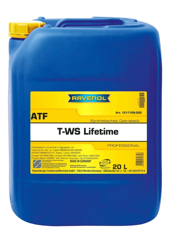 RAVENOL ATF t-ws Lifetime Automatic Transmission Oil - 20L