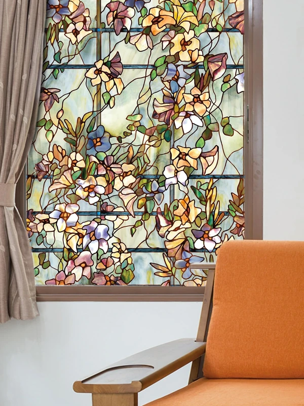 Artscape Trellis | Privacy Window Film with Stained Glass Pattern | Non-Adhesive & UV Protection | Easy to Apply & Removable | 61 x 91 cm - Image 1