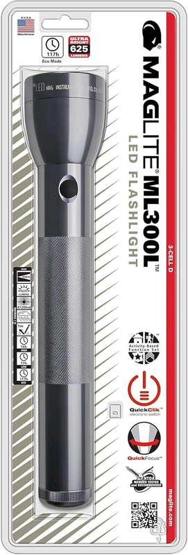MagLite - ST33096L Maglite ML300L LED 3-Cell D Flashlight, Gray
