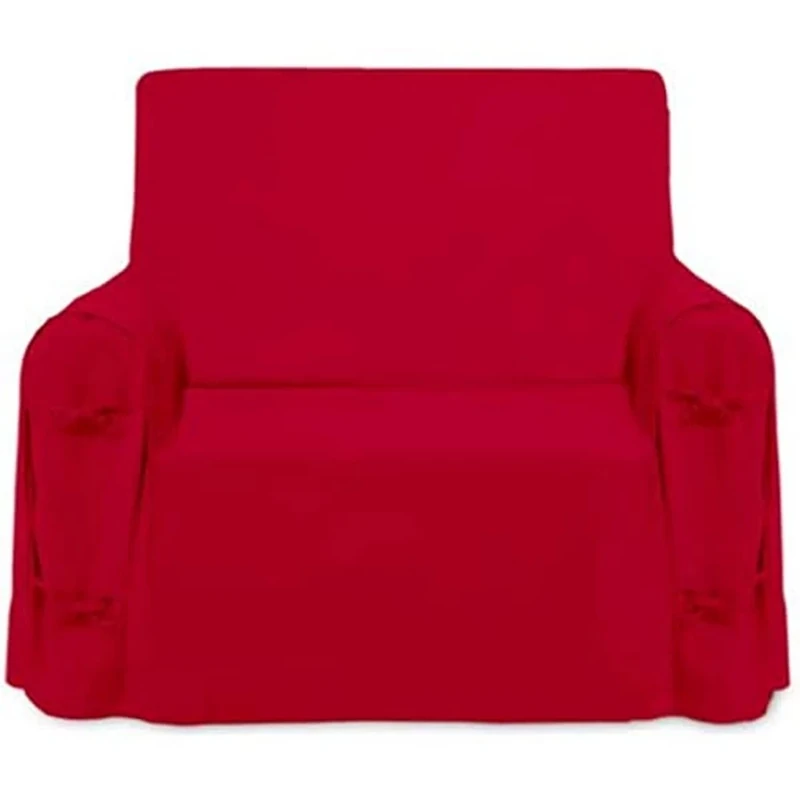 Soleil d 'Ocre 111030 Panama Armchair Cover Cotton Red 90 x 60 x 90 cm - Image 1