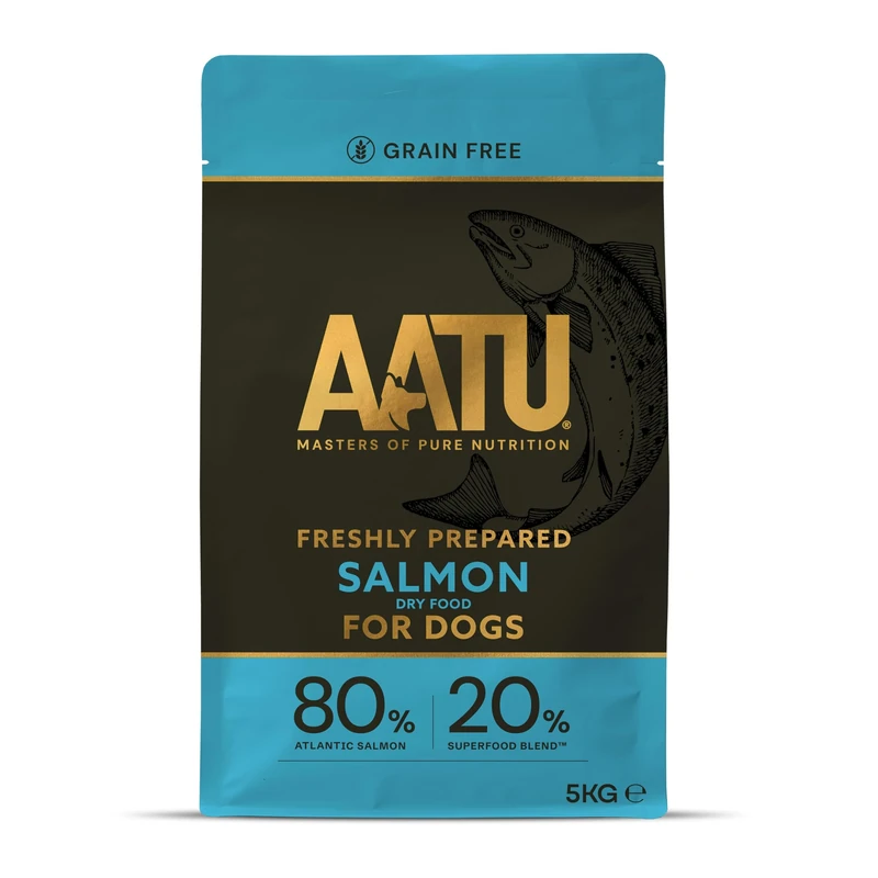 AATU 80/20 Complete Dry Dog Food, Salmon 10kg - Dry Food Alternative to Raw Feeding, High Protein. No Nasties, No Fillers. (Packaging may vary).