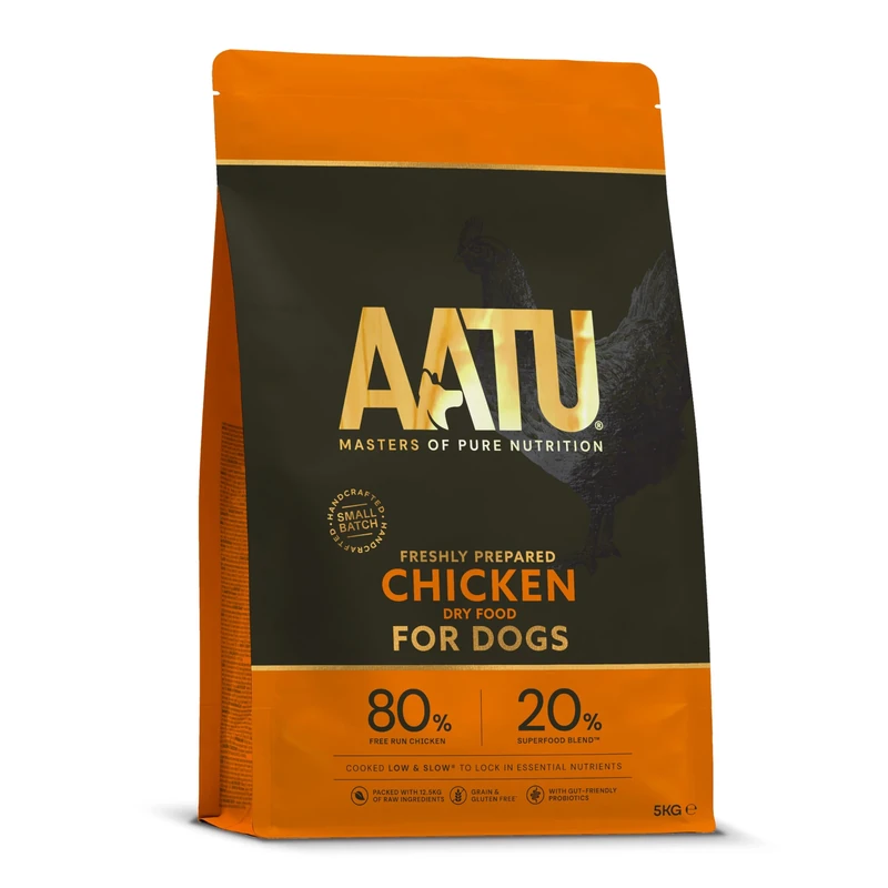 AATU 80/20 Complete Dry Dog Food, Chicken 5kg - Dry Food Alternative to Raw Feeding, High Protein. No Nasties, No Fillers. (Packaging may vary).