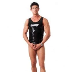 Erotic Fashion Men's Latex Shirt Black Size M