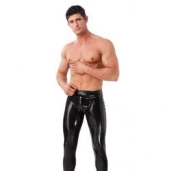 Latex Mens Trousers, Black, Size L
