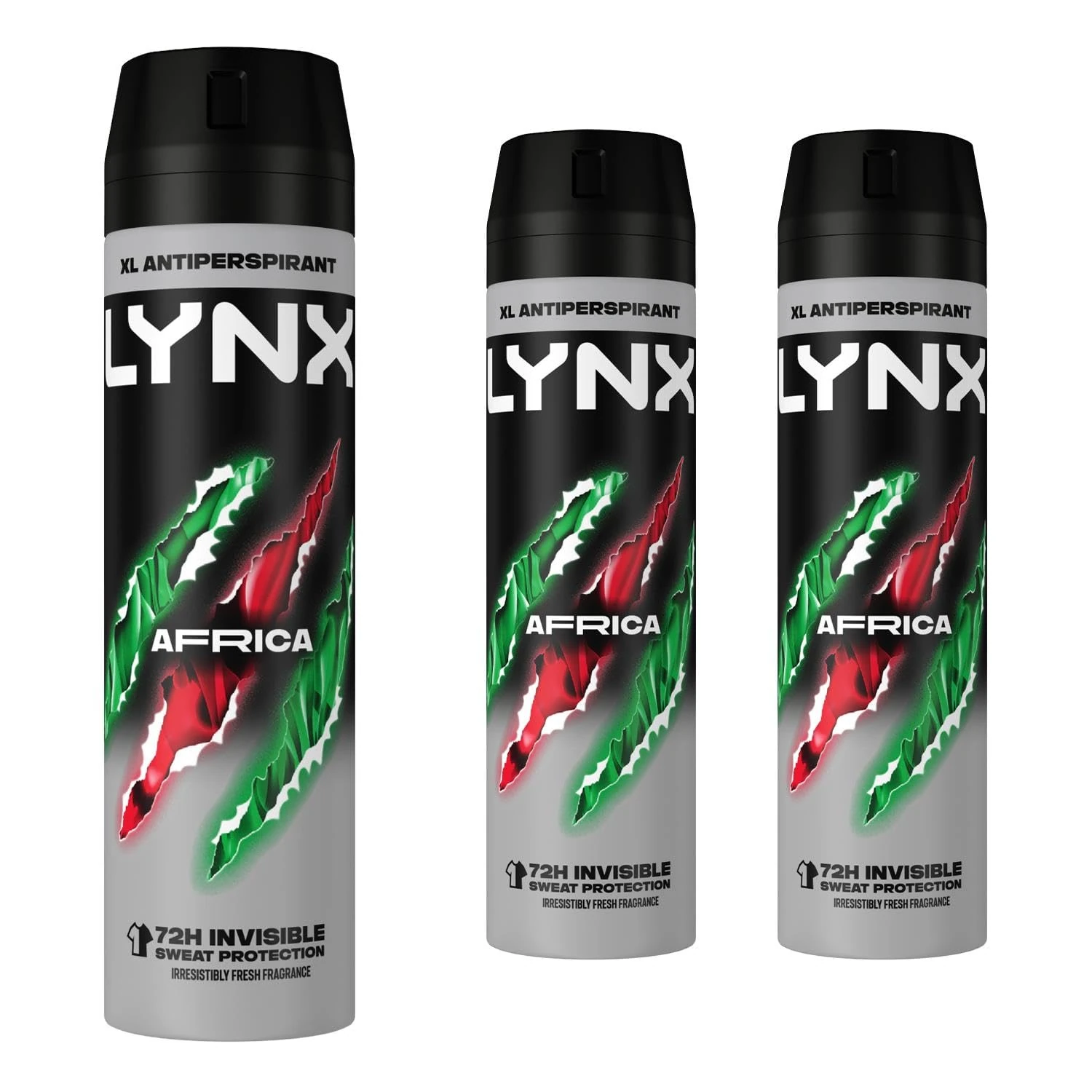 Lynx Africa 72 hour protection against odour and wetness Anti-perspirant Deodorant Spray no fuss aerosol for all-day freshness 200 ml pack of 3 - Packaging May Vary