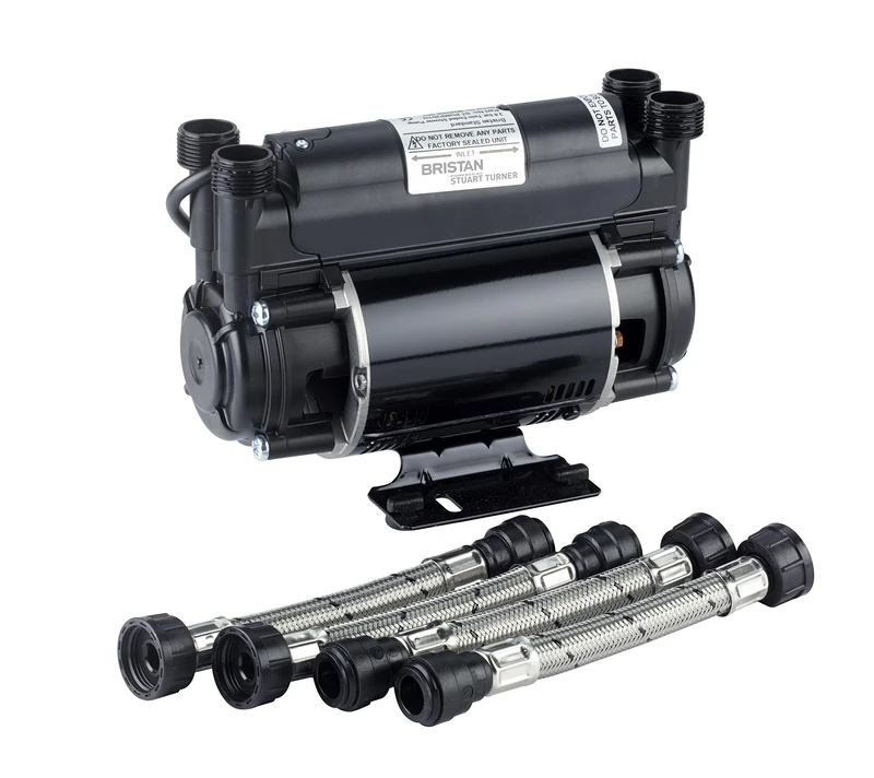 Bristan 2 Bar Twin Ended Shower Pump, Improves Shower Pressure and Easy to Install, Water Booster and DIY Fixing Kit with Instructions, 230 Volts - ST PUMP20TN - Image 1