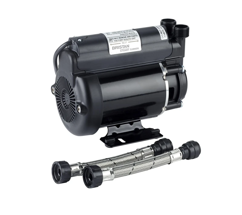 Bristan 2 Bar Single Ended Shower Pump, Improves Shower Pressure and Easy to Install, Water Booster and DIY Fixing Kit with Instructions, 230 Volt - ST PUMP20SG - Image 1