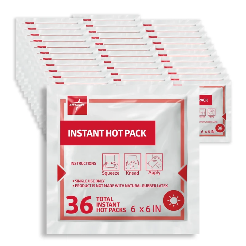 Medline Instant Warm Pack, Disposable, 6" x 6" (Pack of 36)