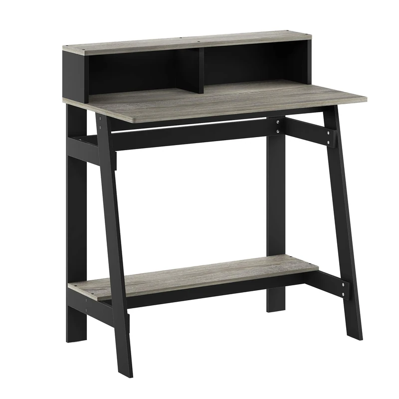 Furinno Simplistic A Frame Computer Desk, Study Desk, Writing Desk, Black/French Oak - Image 1