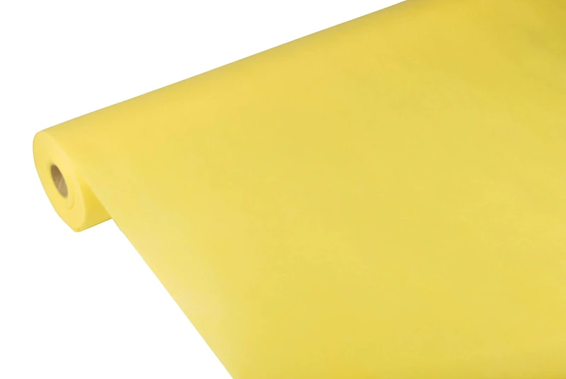 Papstar Tablecloth, Fleece fabric, Yellow, 10 x 10 x 120 cm - Image 1