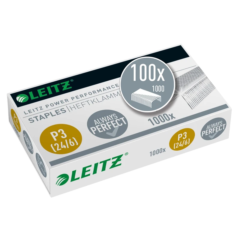 Leitz Power Performance 557000000 Staples P3 Galvanised 24/6 mm Pack of 1000