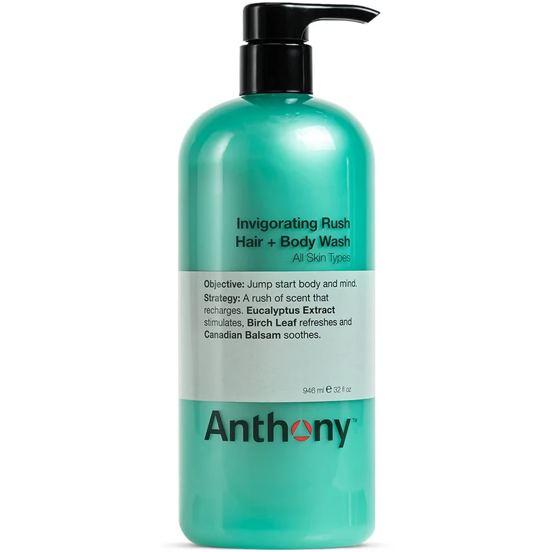 Anthony Invigorating Rush Hair and Body Wash – Pine Wood Scent Contains Eucalyptus Extract, Canadian Balsam & Birch Leaf - 946ml