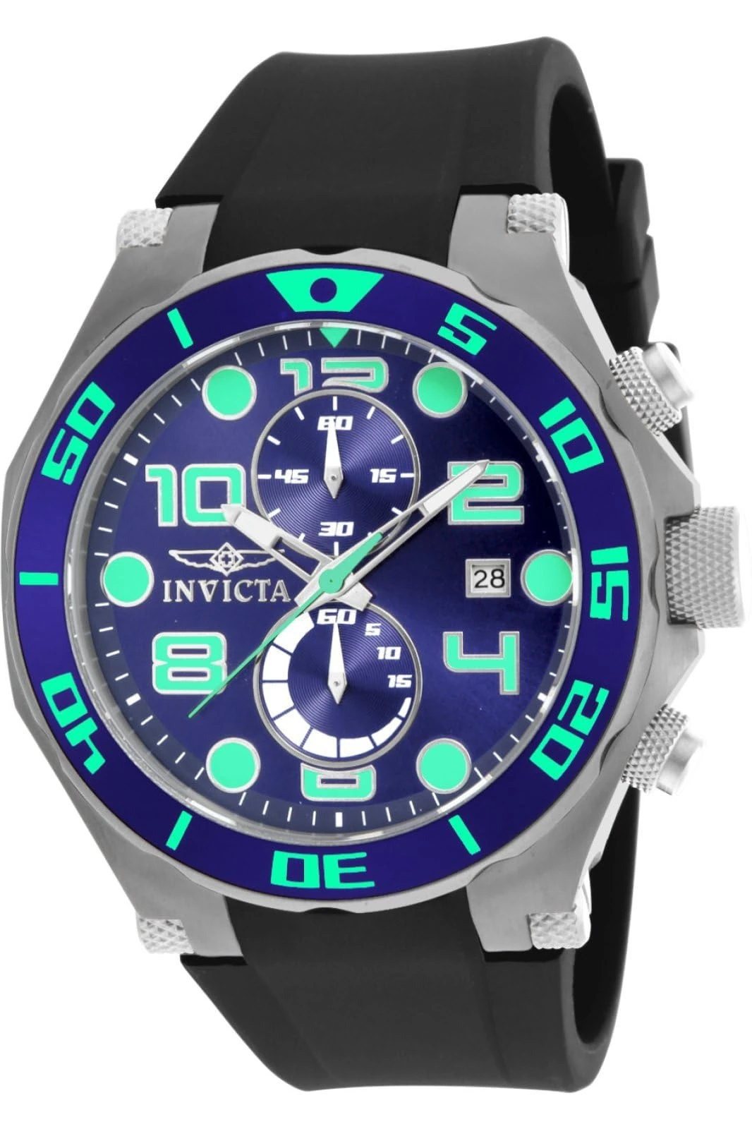 Invicta Pro Diver 17813 Men's Watch - Waterproof - Analogue - Quartz Movement - stainless steel with blue dial - 50mm