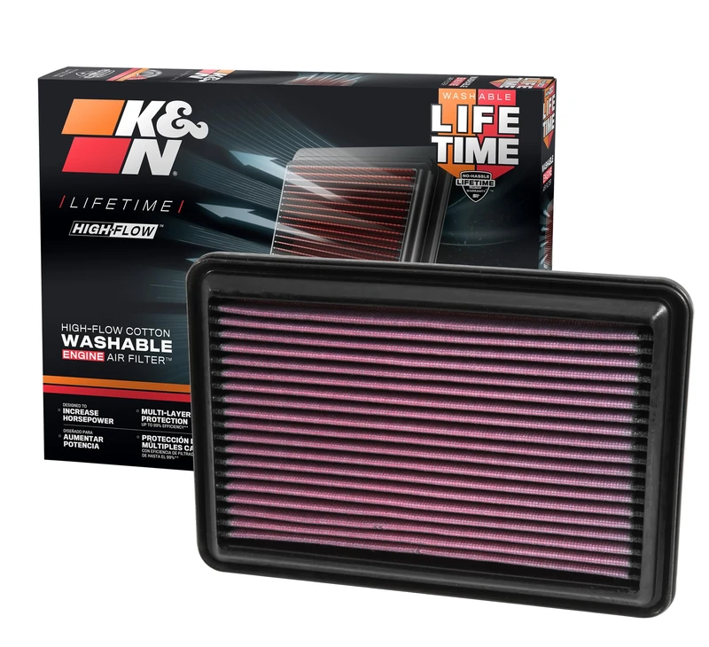 K&N Engine Air Filter: High Performance, Premium, Washable, Panel Filter: 2014-2019 (Rogue, Qashqai, X-Trail, Kadjar, Koleos, QM6), 33-5016, Erhöhte Leistung