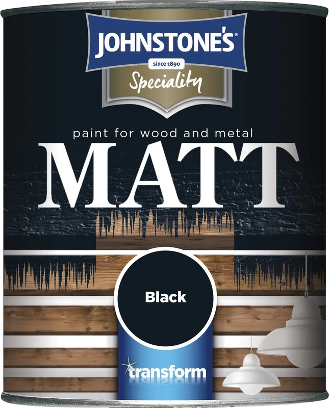 MATT PAINT FOR WOOD and METAL BLACK 0.75L