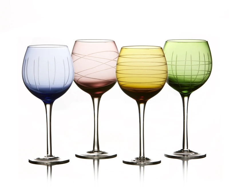 Fifth Avenue Medallion Colors Goblets (Set of 4), Multicolor - Image 1