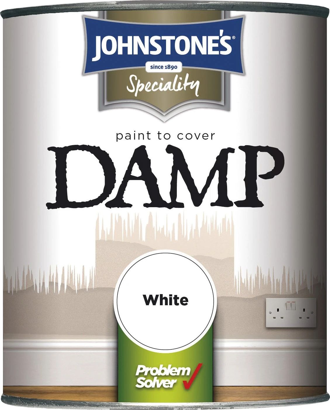 Johnstone's 307955 Paint to Cover Damp White, 750ml