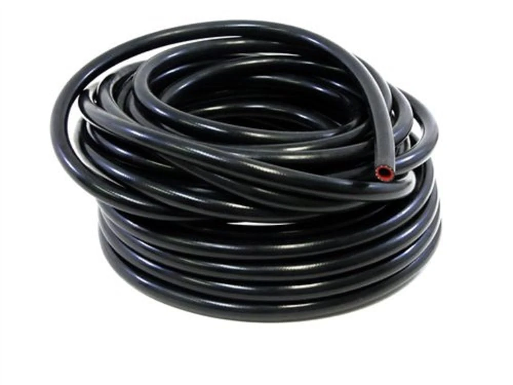 HPS 3/8" ID Black high temp reinforced silicone heater hose 10 feet roll, Max Working Pressure 80 psi, Max Temperature Rating: 350F, Bend Radius: 1-1/2"
