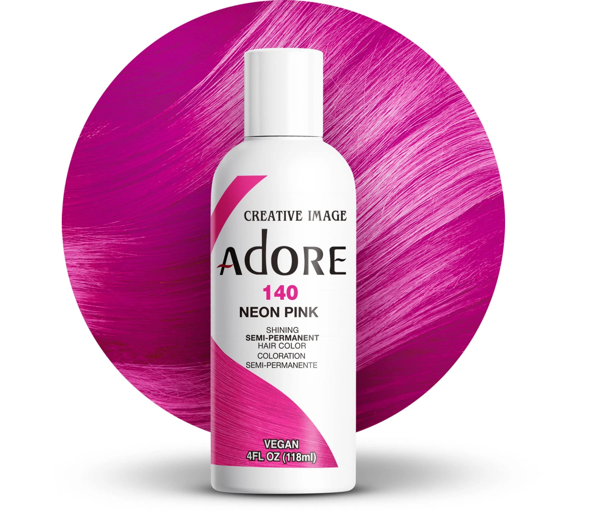 Adore Shining Semi Permanent Hair Colour, 140 Neon Pink