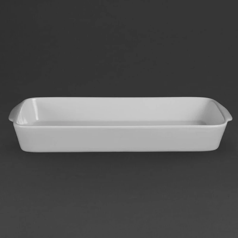 Olympia Whiteware Oblong Roasters 50X395X219mm Porcelain Dish Tray Baking 6pc