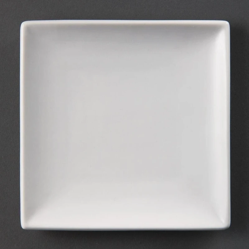 Olympia Square Plates Whiteware in Porcelain - White - 140 x 140 mm - 12 pc