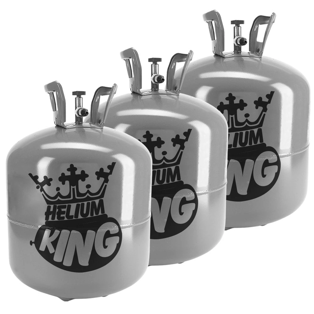 Helium King 3 x Disposable Helium Gas Canister - Fills 150 x 9 Inch Latex Balloons or 54 Foil Balloons - Helium Balloon Gas UK Filled Helium Cylinder for Parties - 3 Canisters in Total