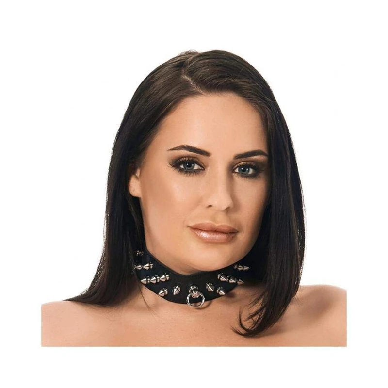 Rimba - Collar 4 Cm. Broadly Decorated with Thorns Black