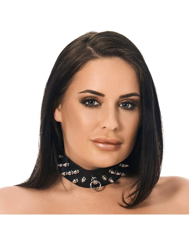Rimba - Collar 4 Cm. Broadly Decorated with Thorns Black