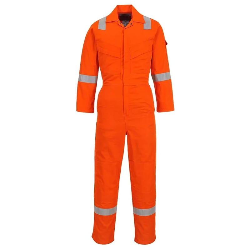 Portwest Flame Resistant Light Weight Anti-Static Coverall 280g, Size: 4XL, Colour: Orange, FR28ORR4XL
